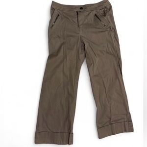 GUESS Khaki Utility Pants Women’s Size 2 Cropped Zip Pocket Ankle Casual Cabi